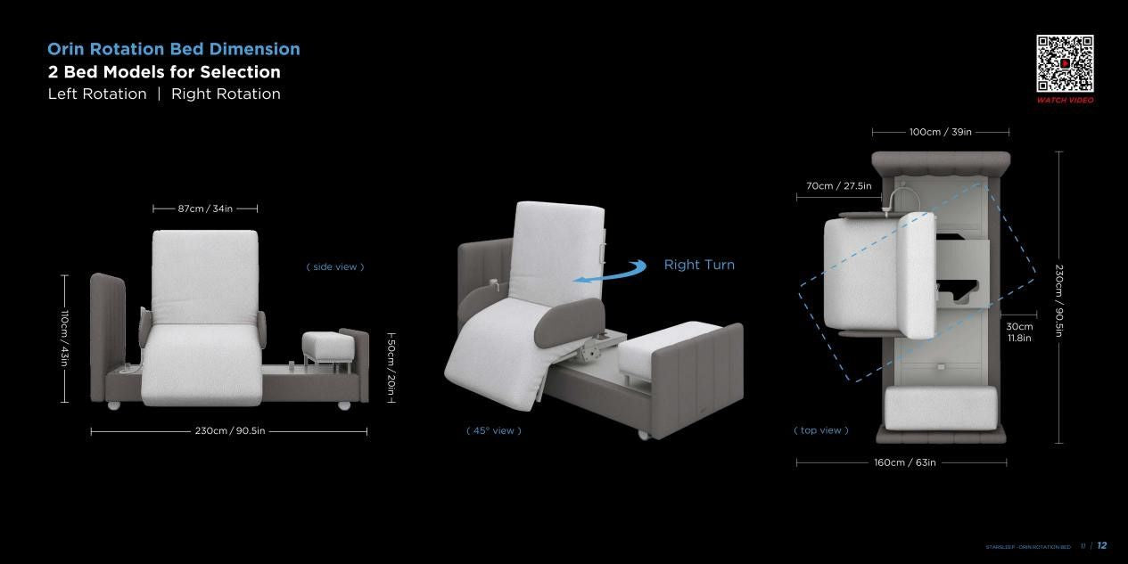 Orin Full Electric Rotating Adjustable Bed with Stand Assist By Starsleep