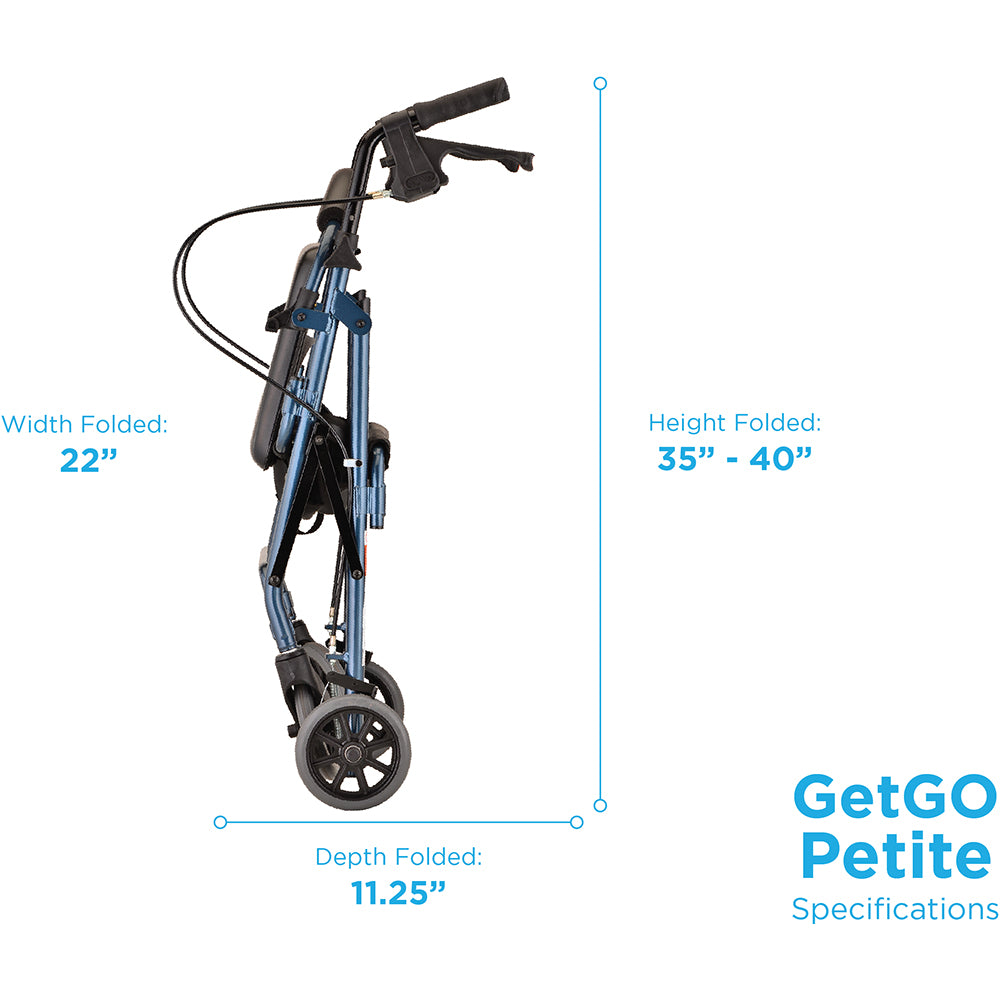 GetGO Petite Narrow Rolling Walker