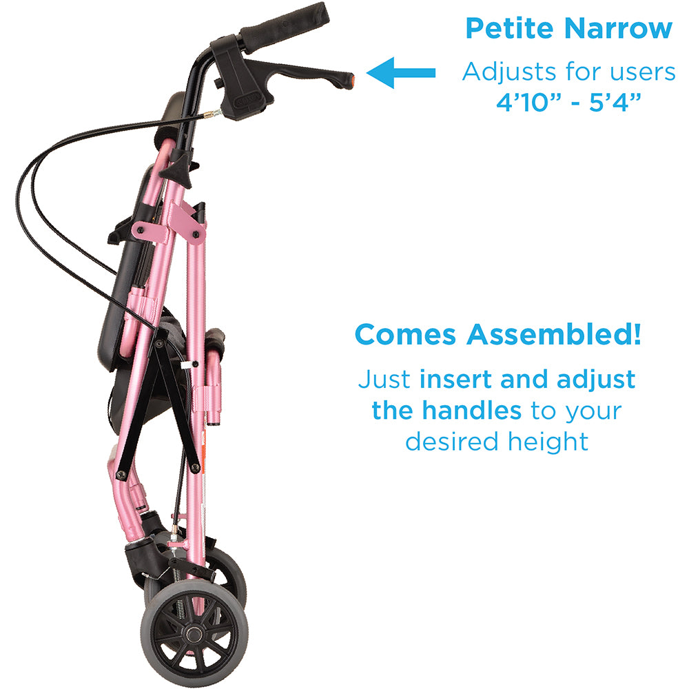 GetGO Petite Narrow Rolling Walker