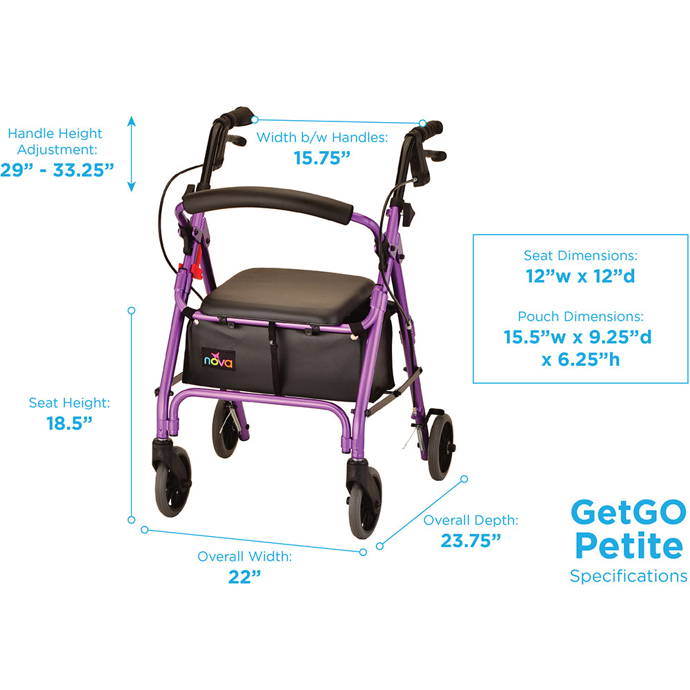 GetGO Petite Narrow Rolling Walker