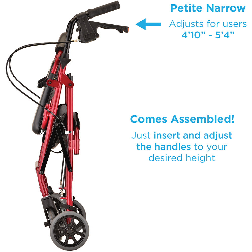 GetGO Petite Narrow Rolling Walker