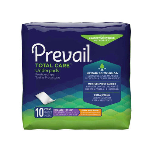 Prevail Total Care Disposable Underpads (Case of 10)